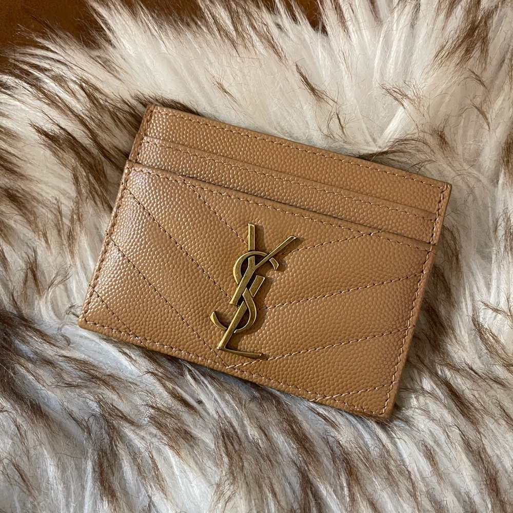 YSL Card Holder Camel